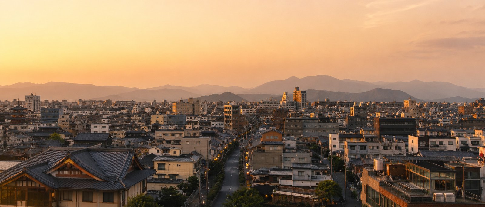 亞洲城市黃昏，準備出發的旅程