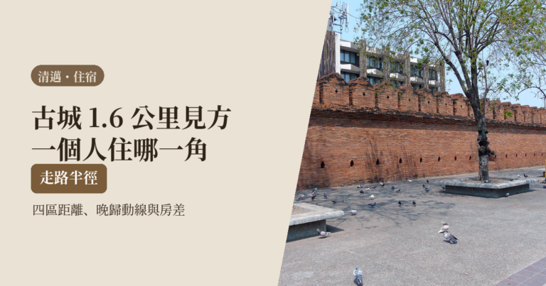 清邁住宿 2026｜一個人住古城內還是尼曼：四區走路距離、晚歸動線與單人房差