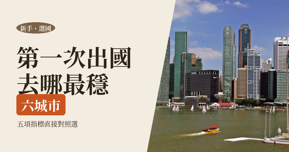 第一次出國去哪好｜六座城市五項指標比較，照你的狀況直接對照選