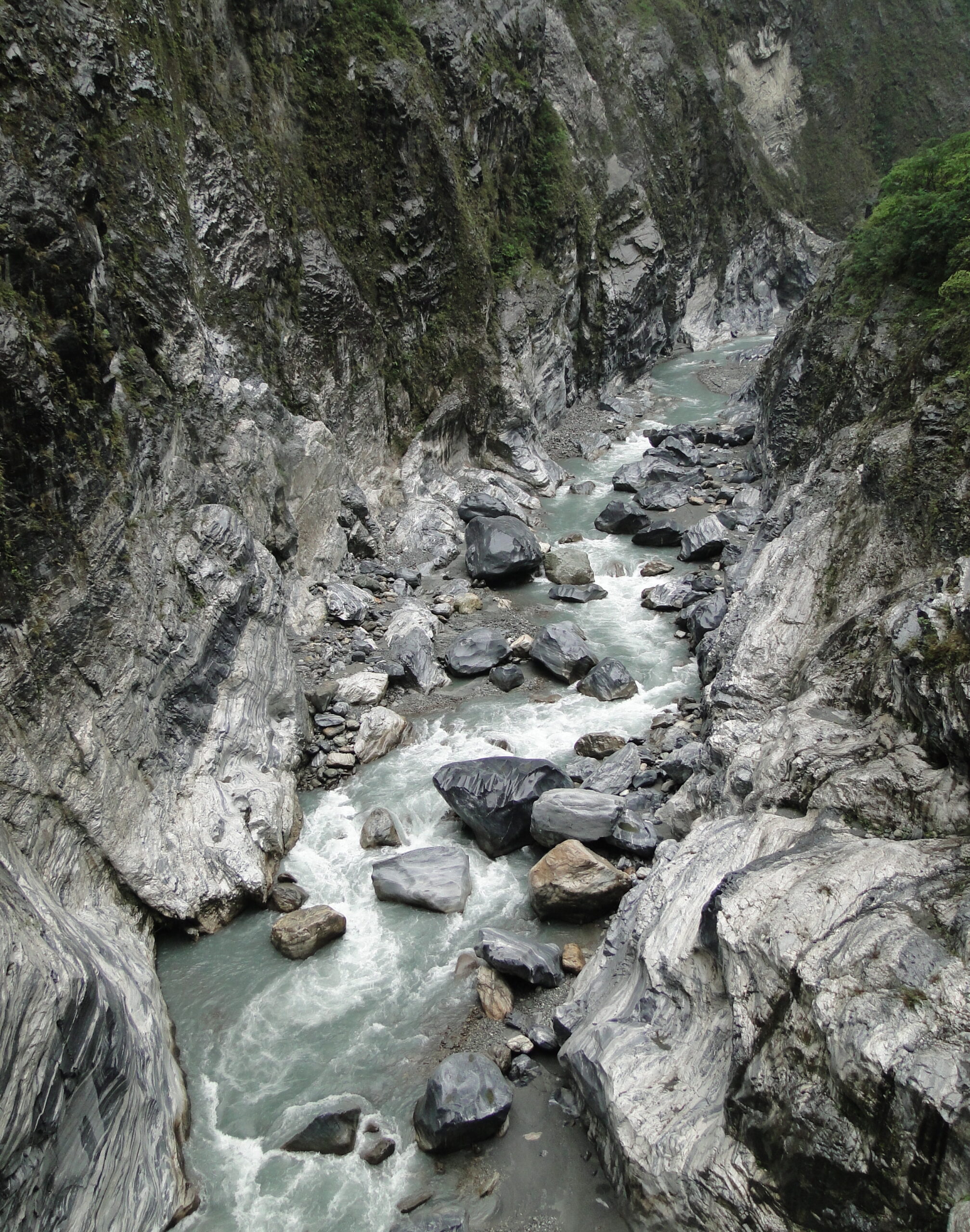 立霧溪峽谷景色，太魯閣行程回程路段常見的風景
