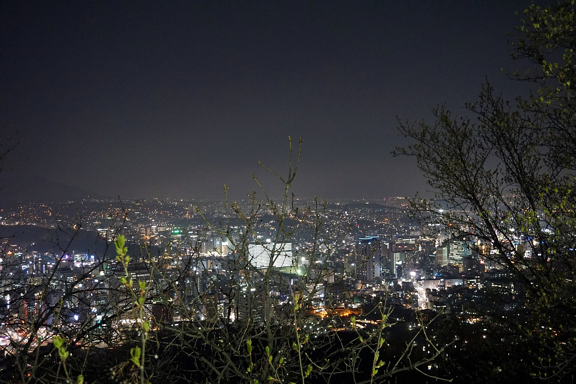 首爾夜景,一個人晚上回住處的退路比較長