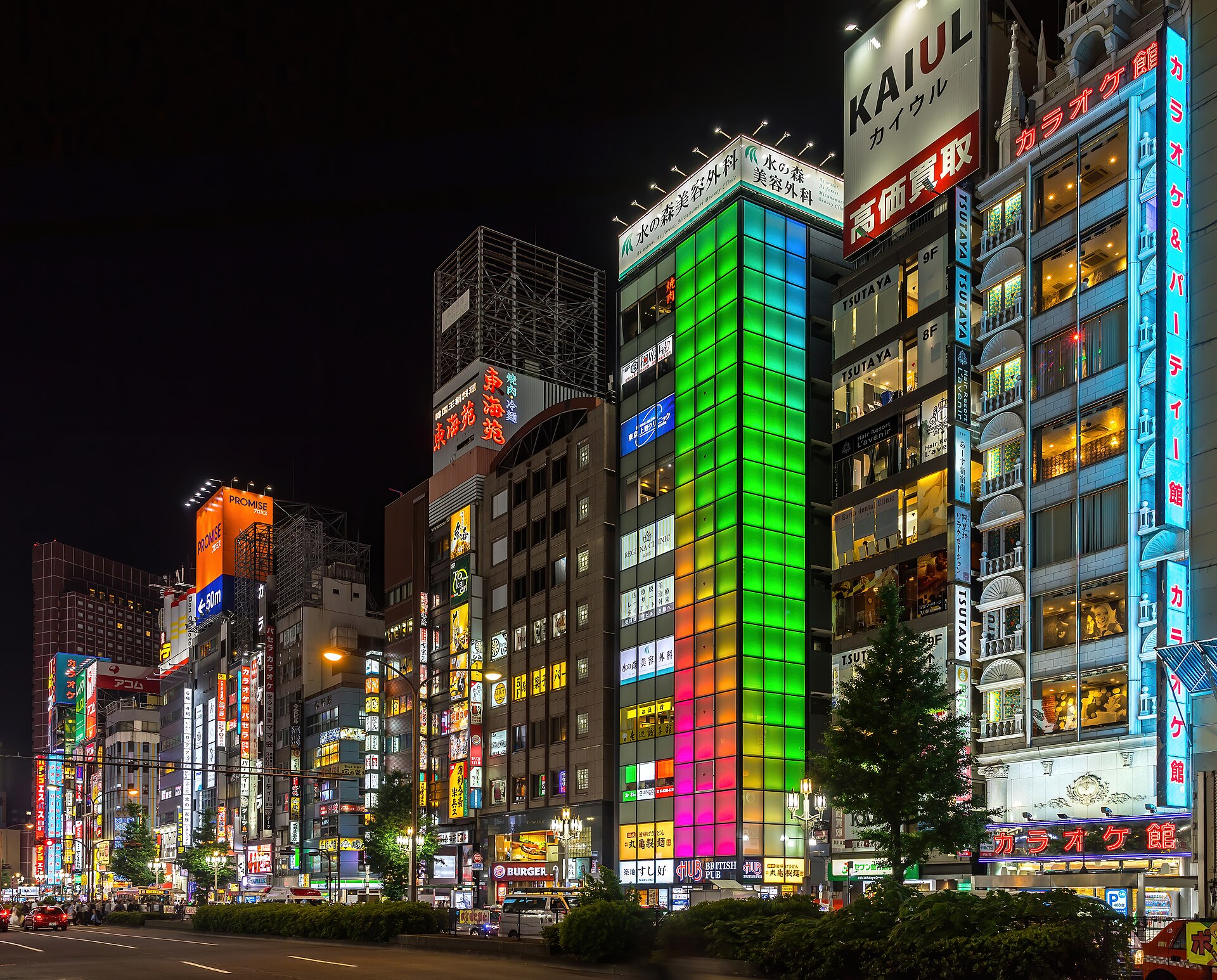 新宿歌舞伎町街區，認知件數密度最高的兩個丁目